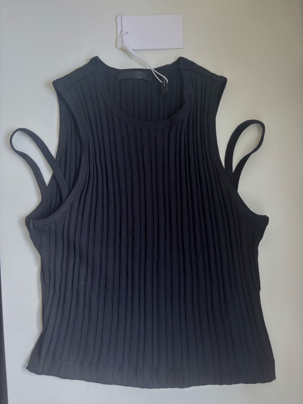 NWT Helmut Lang Rib Muscle T cropped tank black - Picture 4 of 6